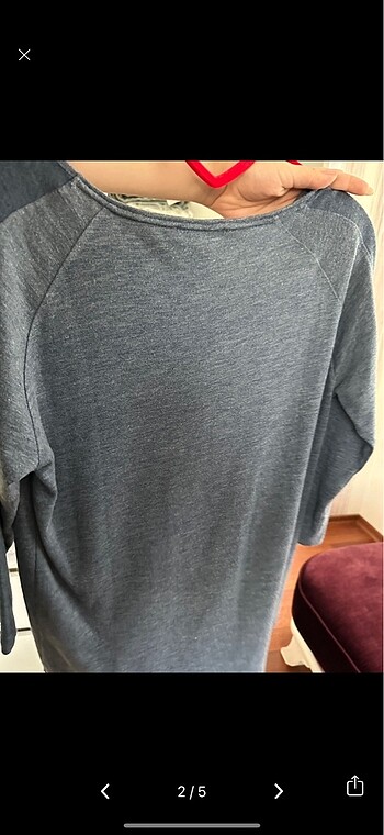 Lacoste mavi renk yarım kol bluz - Görsel 3