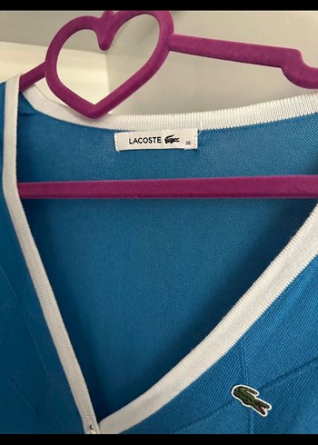 Mavi V Yaka Düğmeli Hırka - Görsel 2