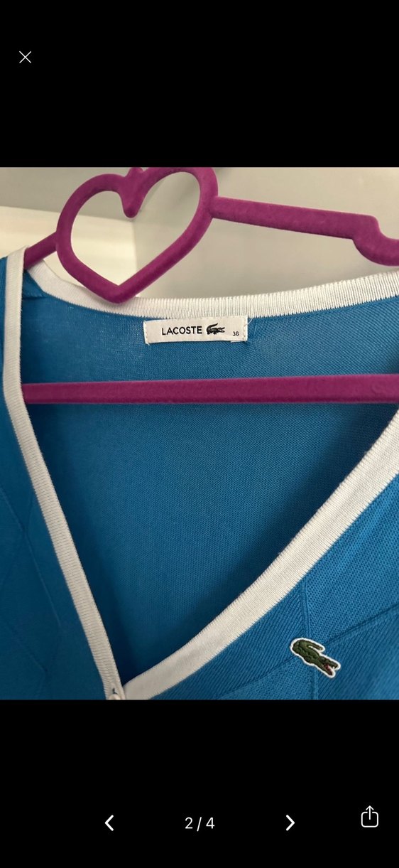 Mavi V Yaka Düğmeli Hırka - Görsel 2