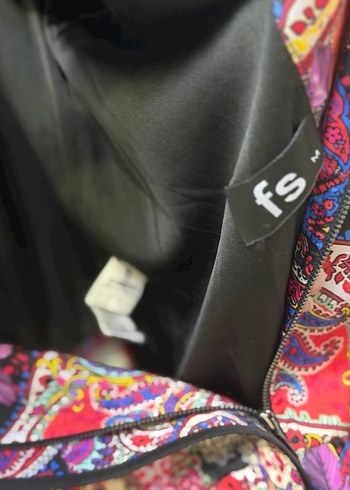 Renkli Desenli Kadın Salaş Ceket - Görsel 5