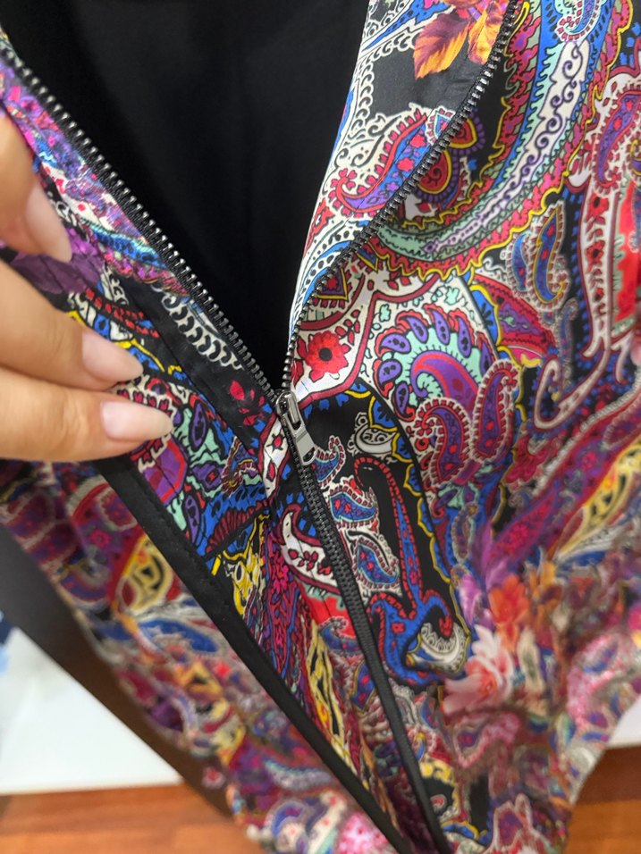 Renkli Desenli Kadın Salaş Ceket - Görsel 4