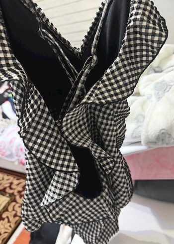 Oysho Askılı Kareli Mayo - Görsel 4