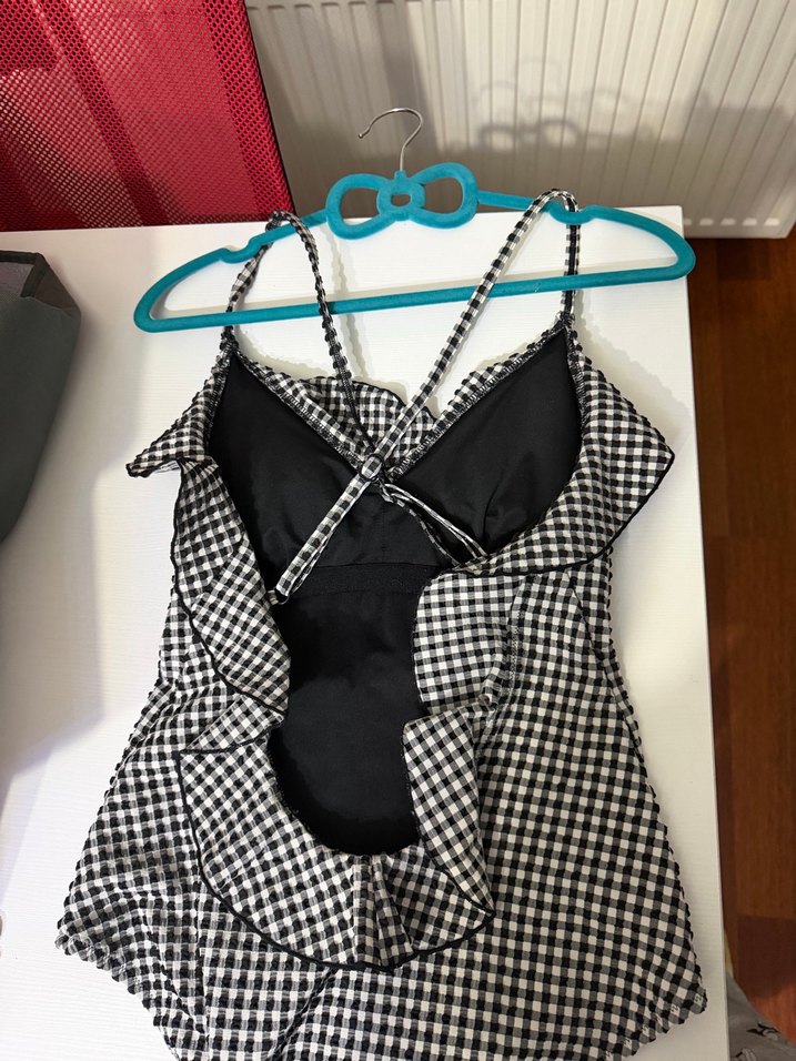 Oysho Askılı Kareli Mayo - Görsel 3