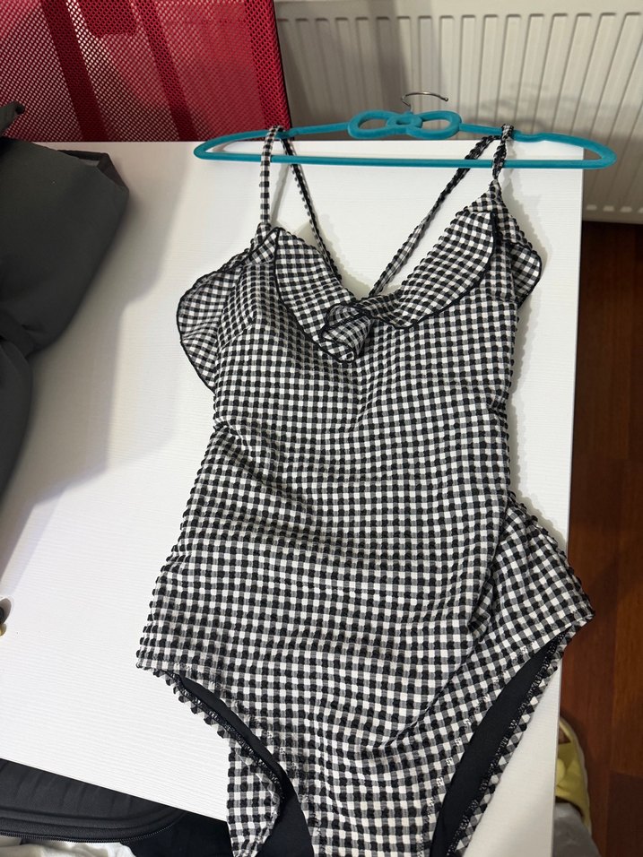 Oysho Askılı Kareli Mayo - Görsel 2