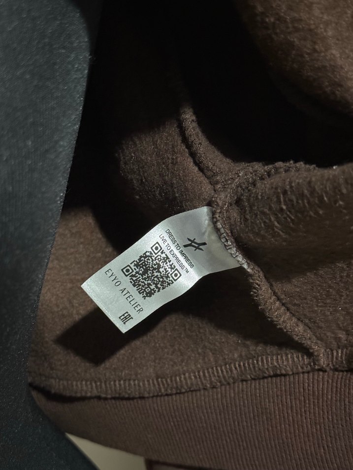 Kahverengi Kapüşonlu Kısa Sweatshirt — görsel 5/9