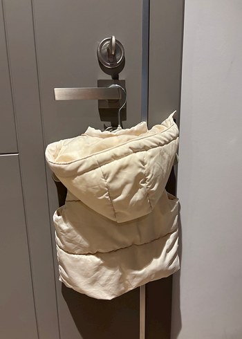 H&M Kız Çocuk Beyaz Fermuarlı Yelek - Görsel 2