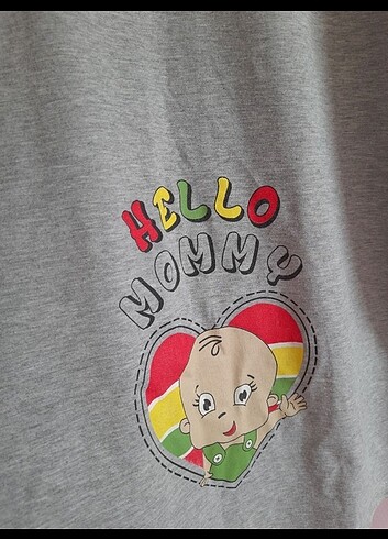 xl Beden gri Renk Hamile tsirt