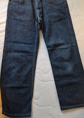 Hugo Boss Koyu Mavi Genis Paca Denim Jean
