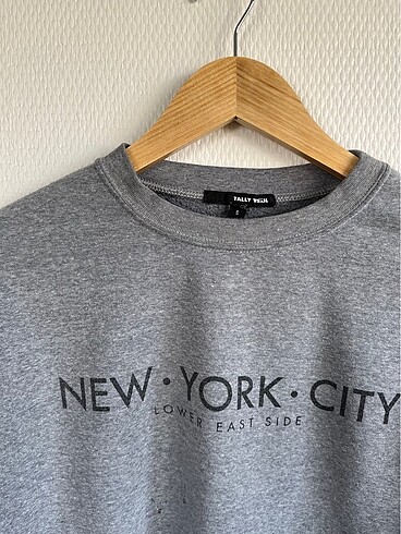 Tally Weijl Tally Weijl Baskılı Crop Gri Sweatshirt