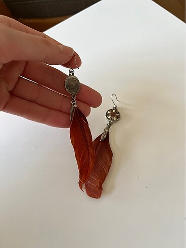 Accessorize Bordo Kuş Tüyü Küpe