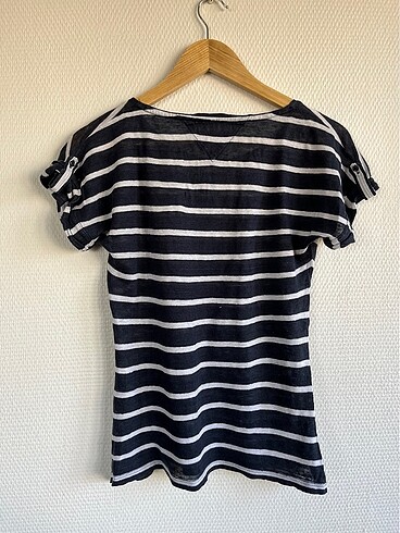 s Beden lacivert Renk Tommy Hilfiger Keten Çizgili Tshirt
