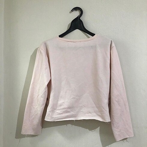 s Beden Toz Pembe Crop Sweat