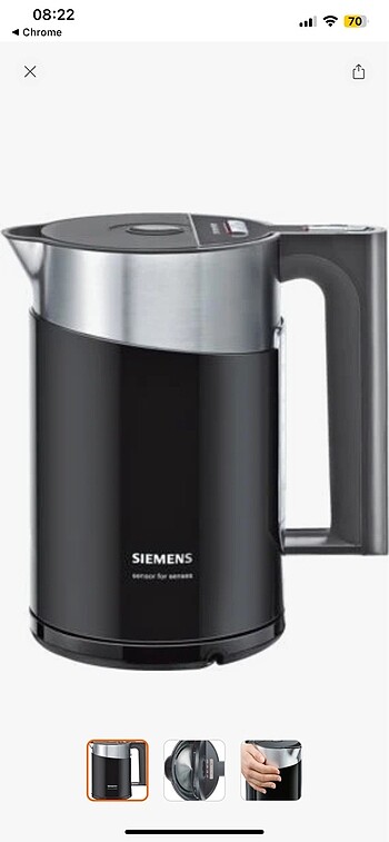 Siemens Siemens kettle 1.5 lt(4 farkli su isi ayari/ çay demleme) CİDDİ 