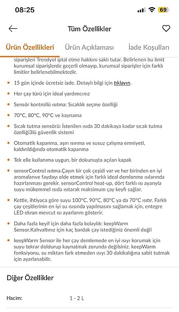 Beden Renk Siemens kettle 1.5 lt(4 farkli su isi ayari/ çay demleme) CİDDİ