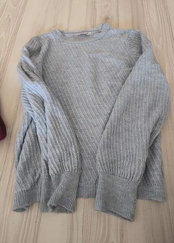 Gri Boğazlı Kadın Triko Kazak - Görsel 5