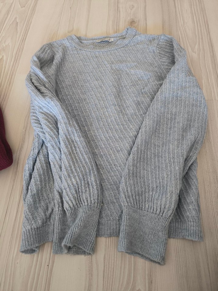 Gri Boğazlı Kadın Triko Kazak - Görsel 5