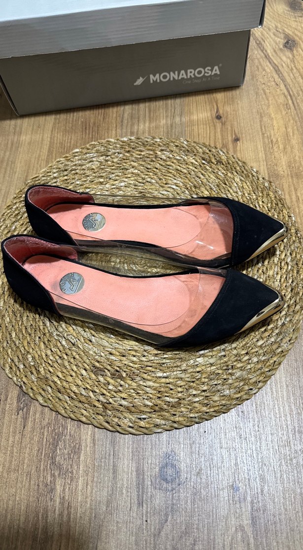 Parlak Siyah düz ön kısmı atın detaylı Kadın Babet - Görsel 2