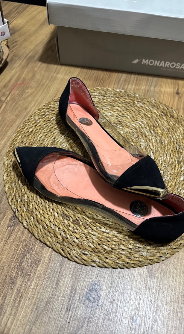 Parlak Siyah düz ön kısmı atın detaylı Kadın Babet - Görsel 4