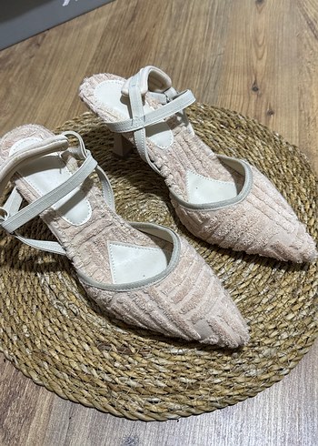 Yeşil & bej bambu Desenli Dolgu Topuklu Espadril - Görsel 2