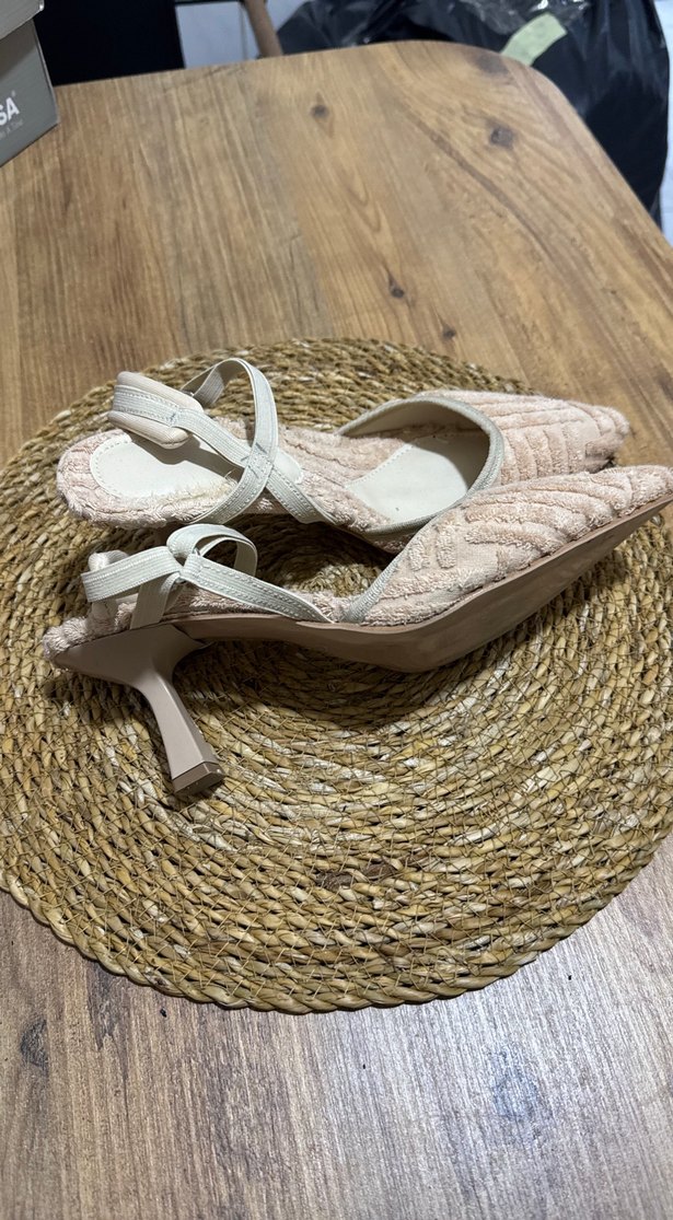 Yeşil  & bej bambu Desenli Dolgu Topuklu Espadril - Görsel 4