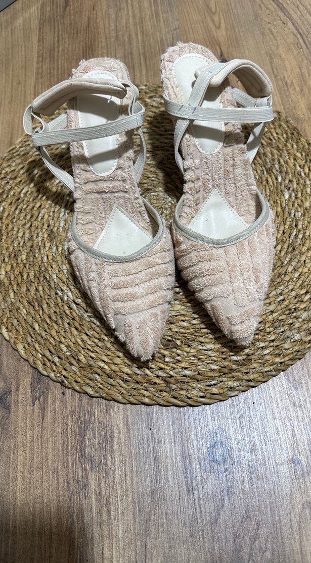 Yeşil  & bej bambu Desenli Dolgu Topuklu Espadril - Görsel 5