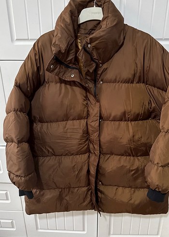 Düğmeli Kahverengi Kadın Kışlık Mont sıfır ürün - Görsel 2