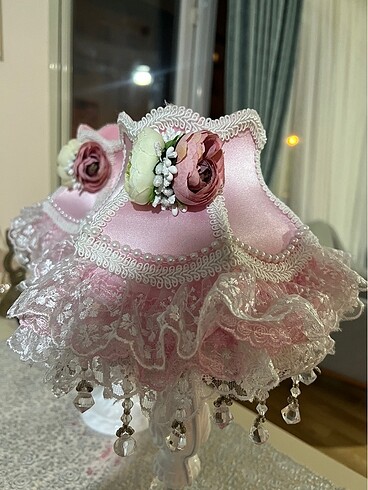  Beden pembe Renk İkili vintage tarz abajur