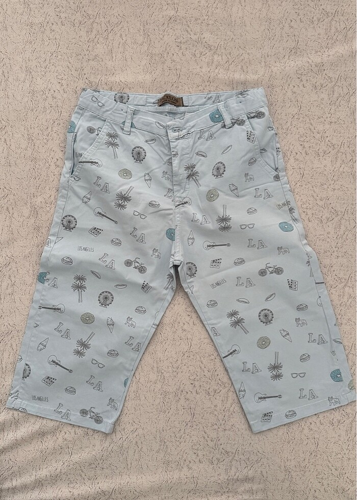 Erkek çocuk 12-13 yaş açık mavi şort - Görsel 2