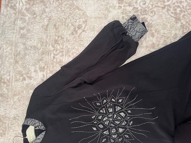 Tekbir marka siyah 44 beden kadın abiye elbise - Görsel 6