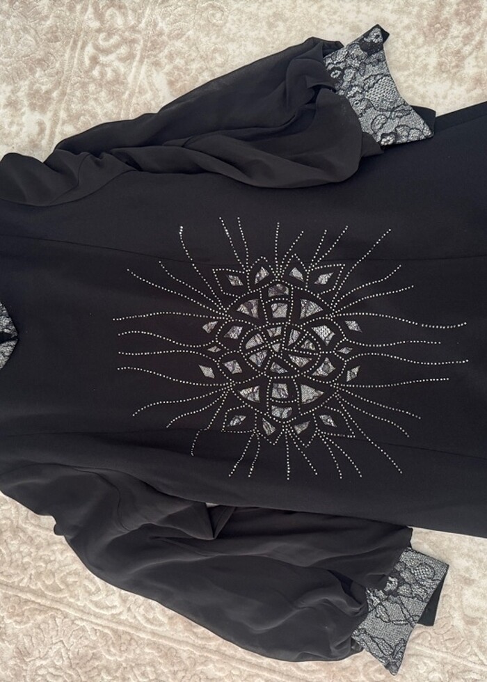 Tekbir marka siyah 44 beden kadın abiye elbise - Görsel 5