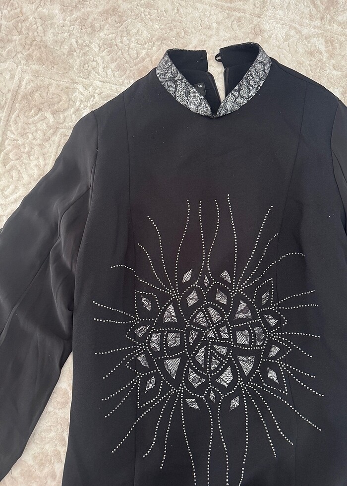 Tekbir marka siyah 44 beden kadın abiye elbise - Görsel 3