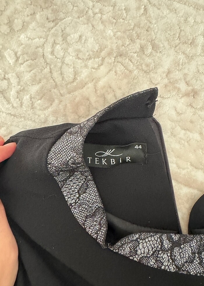 Tekbir marka siyah 44 beden kadın abiye elbise - Görsel 4