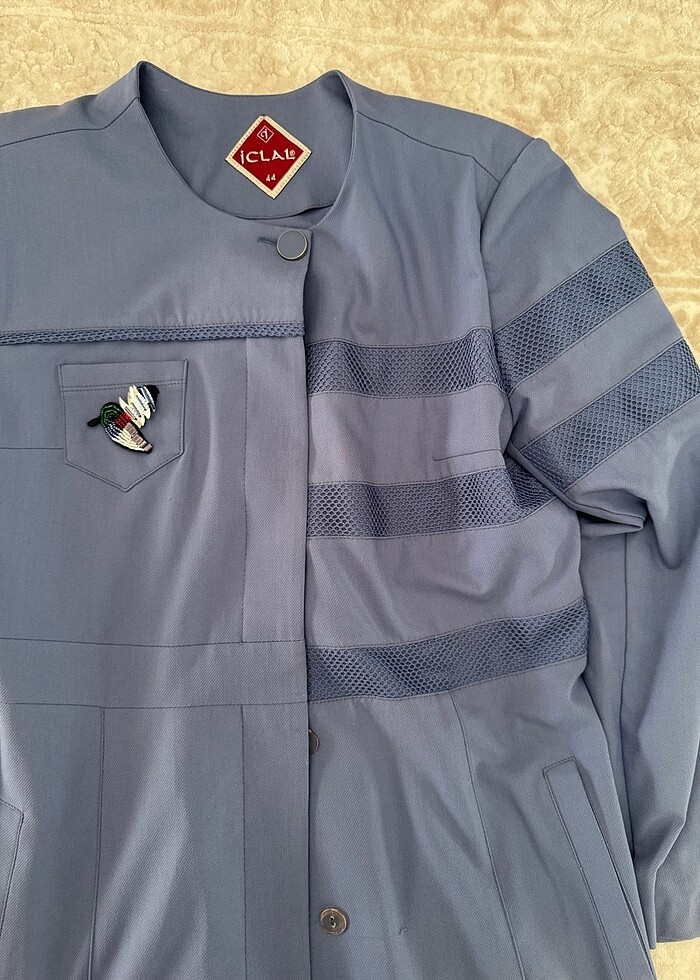 44 beden indigo mavi yazlık pardesü - Görsel 3