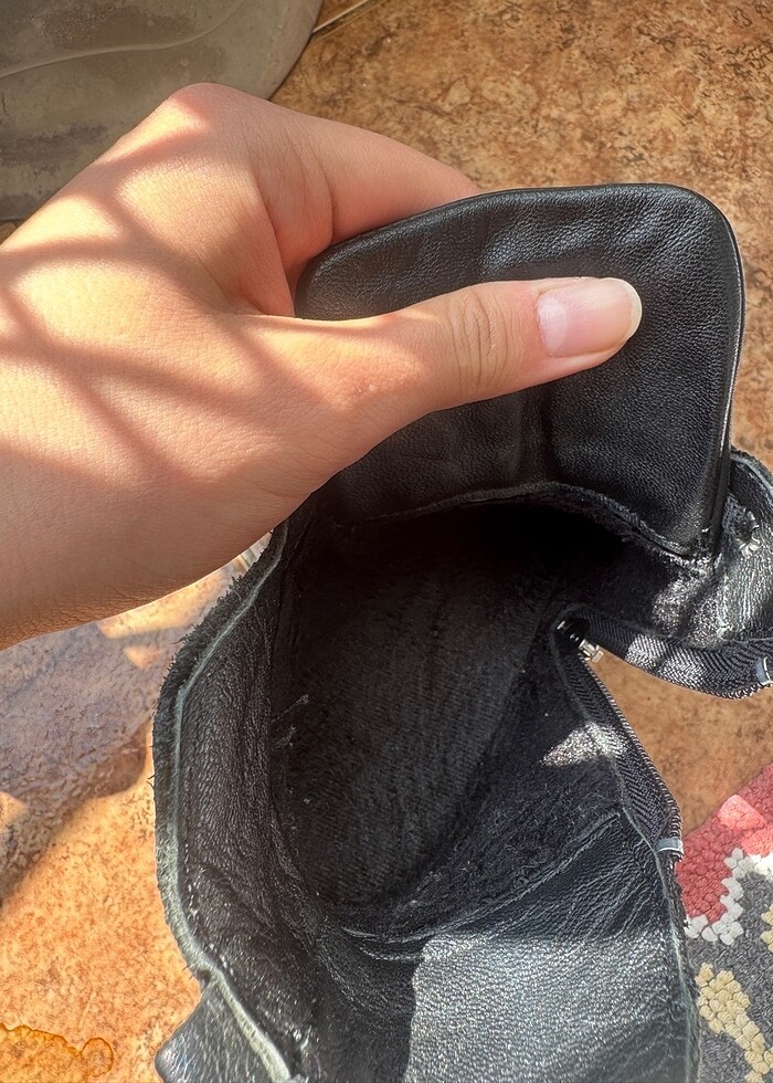 Kadın 36 numara içi kürlü gerçek deri siyah bot - Görsel 5