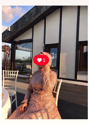 Armine marka, 36-38 beden uyumlu pudra Renk Abiye Elbise - Görsel 3