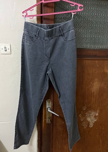 Gri Midi Denim Kadın Pantolon