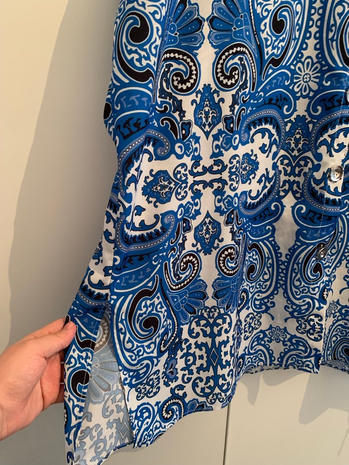 Mavi Düğmeli Uzun Kollu Gömlek - Görsel 2