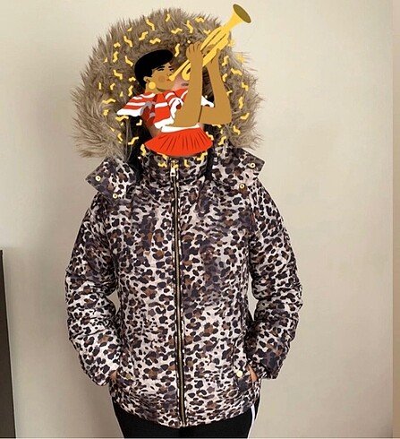 s Beden siyah Renk H&M Leopar Mont