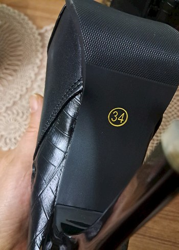 Siyah Rugan Yılan Desenli Stiletto Topuklu Kadın Bot - Görsel 5