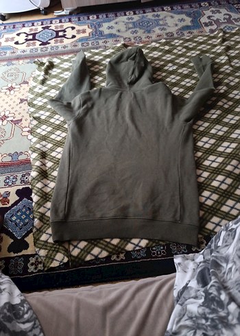 haki Kapüşonlu Erkek Sweatshirt - Görsel 3