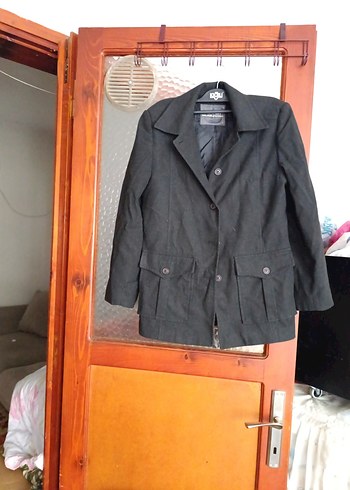 Düğmeli Gri Kadın Ceket - Görsel 2