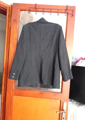 Düğmeli Gri Kadın Ceket - Görsel 4