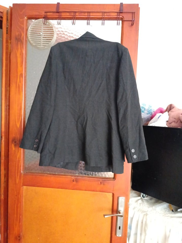 Düğmeli Gri Kadın Ceket - Görsel 3