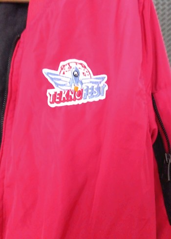 Kadın Parlak Kırmızı Fermuarlı teknofest - Görsel 5