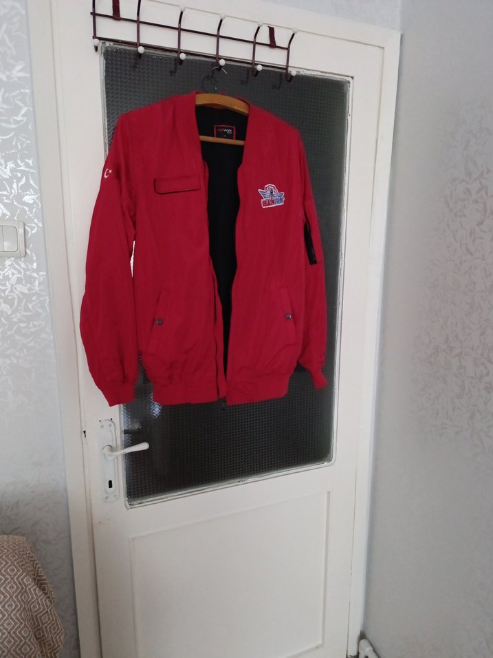 Kadın Parlak Kırmızı Fermuarlı teknofest - Görsel 4