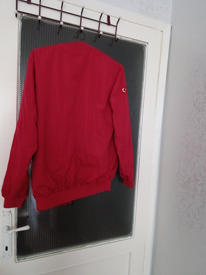 Kadın Parlak Kırmızı Fermuarlı teknofest - Görsel 2