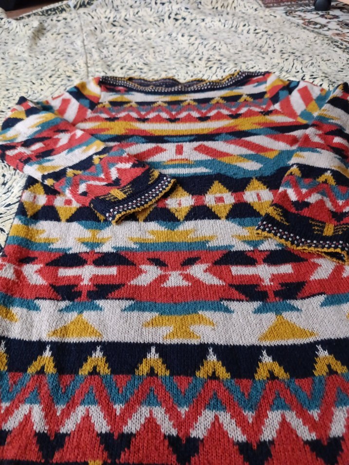 Renkli Bohem Kadın Triko Kazak - Görsel 3
