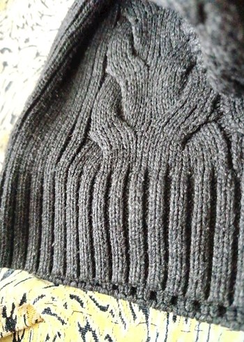 Düğmeli Gri Yün Erkek Kazak - Görsel 4