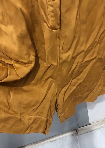 Trendyol Kadın Hardal Kısa Kollu Tulum - Görsel 5