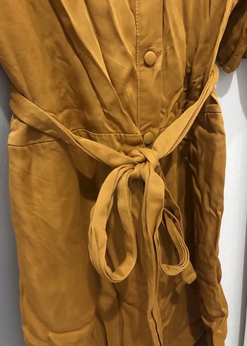 Trendyol Kadın Hardal Kısa Kollu Tulum - Görsel 7